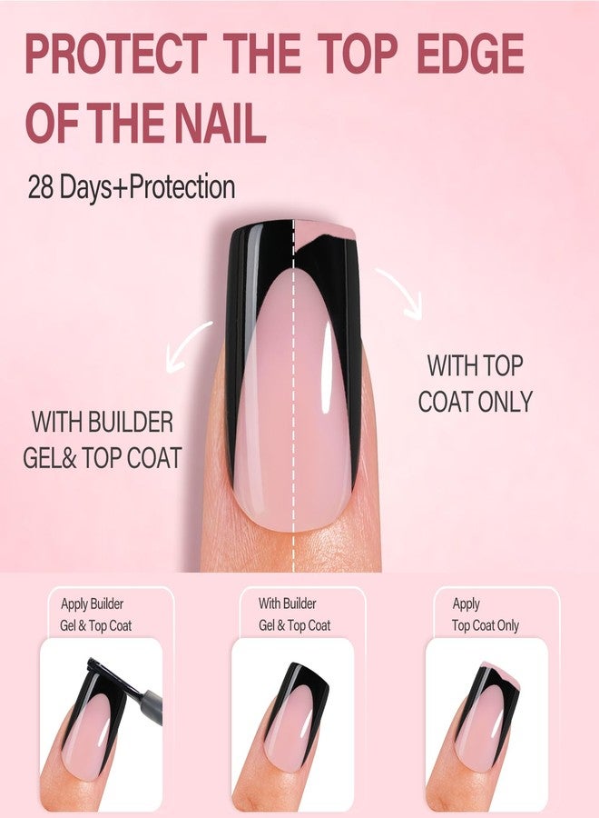 Vansiho Pink Deep French Gel Nail Tips, 150Pcs Short Square Soft Gel Nail Tips Black, French Tips Press on Nails, Fake Nails for Nail Art DIY 15 Sizes - Image 5